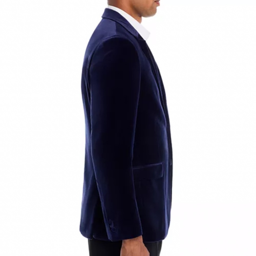 BOSS HUGO BOSS Men’s Arti slim fit navy velvet dinner jacket size 38R - Picture 3 of 11